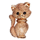 Women Costume Jewelry Gold Cat Animal Brooch Pin Suit Hats Clips Corsages