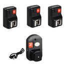 PT-04GY 4 CH Channels Wireless/Radio Flash Trigger+ 3 Receivers for Canon Nikon DSLR Camera