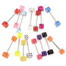 Fashion Women Jewelry Dice Tongue Ring Eyes 14G (1.6mm) Acrylic