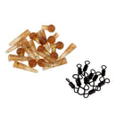 30pcs Ball Bearing Swivels / Buffer Beads / Tail Rubbers Fishing Connectors Made of environmentally friendly material