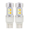 2X Auto Car 5630 7443 22LED White+Yellow Turn Brake Signal Light Bulb Lamp