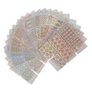 24 Pieces Vinyl Hollow Grid Manicure Stickers Guide Stamping Stencil Template Nail Art Tools