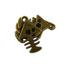 50Pcs Jewelry DIY Punk Vintage Bronze Fish Skeleton Shaped Charms Pendants