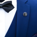 Round Black Badge Collar Pin Justice Scale Pattern Men Women Shirt Brooch Wedding Party Decoration Jewelry