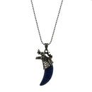 Vintage Men Antique Tribal Stark Wolf Fang Tooth Wolf Dragon Alloy Necklace
