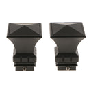 2Pcs Aluminum Alloy Window Curtain Pole End Drape Rod Finals Head for Rods with Dia. 28mm Square Tower