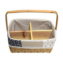 Detachable 4 Cell Cedarwood Woven Rattan Storage Basket Hand Knitting Boxes Woven Container for Storage, Laundry, Picnic, Plant Pot Cover, and Beach Bag (12 x 8 x 5inch)