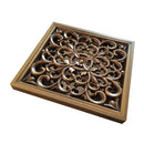 Square Copper Hollow Flower Bathroom Shower Drainer Floor Drain Single Use Fit For Home Bar Commercial Use