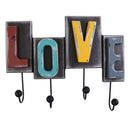 Creative LOVE Wall Mounted Wooden Key Hook Clothes Holder Hanger Decor Gifts