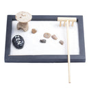 Table Desk Zen Garden Sand Tray, Sand, Pebbles, Rake Set Meditation Craft