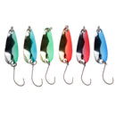 6 Pieces Fishing Spoon Lures Metal Hard Baits Artficial Lures Brilliant Color Strong Fish Attracting