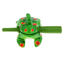 Traditional Craft Wood Luck Frog Home Office Decoration Kids Musical Toys -Green