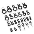 25x Fishing Rod Guides Eye Ring Tips Top Rings Pole Repair Kit Rod Building Reel Care Accessories