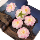 Artificial Camellia Flower Heads Silk Rose Hair Clip Wedding Party Decor Pink And Yellow Pack Of 10PCS