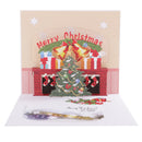 Holiday Greeting Card Xmas Tree Gift Boxes Bells 3D Pop Up Blessing Thanks Paper Card Merry Christmas New Year