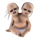 Double Heads Red Eyes Creepy Ghost Doll for Halloween Day Props Party Decoration