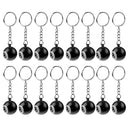 16 Pieces Eight (8) Ball Key Chains / Billiards Pool Key Chain 25mm Black