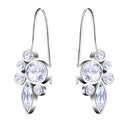 Silver Tone Platinum Plated Crystal Hook Dangle Drop Earrings For Women Girl