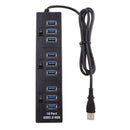 USB 2.0 Hub 10 Port USB Hub Splitter for Mac, Windows, Vista systems PC (Black)