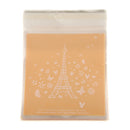 Pack of 100 Self-Adhesive Chocolate Cookies Candy Bags Small Tower Pattern Pouch