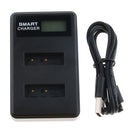 LCD Display USB Dual Ports Slot 2 Channels Camera Charger for Sony NP BX1/M8 DSC-HX80 RX1RII HX50V WX350 Batteries Black