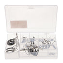 45pcs Durable Fishing Rod Guides Top Ring Eye Ring Fishing Hook Keepers with Box - Silver