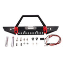 Metal Front Bumper w/ 2 LED Headlights for Axial SCX10 1/10 RC Rock Crawler