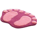 Cute Soft Feet Shape Pink Plush Rug Shaggy Mat Carpet for Bathroom Kitchen