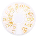 40pcs/Set 3D Nail Art Tips Rhinestones Hollow Rings Glitter Tips Decoration Manicure Wheel