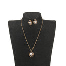 Women Party Fashion Jewelry Rhinestone Gold Necklace Stud Earings Jewelry Sets