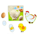 Colorful Multi Layer Puzzles Toys Chick Growing Up Learning Wood Toys