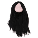 1/6 Female Ball Joint Doll Head Carving Sculpt with Black Hair Wig for BJD for MSD Doll
