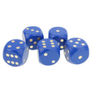 5 Pieces Six Sided Wooden Dice Wood Dices 5cm Set Playing Game Toy Blue