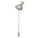 Vintage Alice Rabbit Head Hare Lapel Stick Pin Tie Hat Brooch Pin Easter Party Jewelry