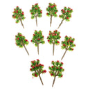 10 Pieces Plastic Model Trees with Red Flower Layout Train Railroad Landscape Scenery 1:200 Z Scale Building Kits Toys DIY