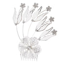 Crystal Rhinestone Flower Shape Hair Comb Girls Woman Party Prom Headpiece