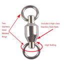 35pcs Heavy Duty Ball Bearing Swivels Solid Rings Sea Fishing Hook with Box