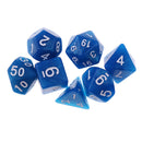 7PCS Polyhedral Dice 16mm D20 D12 D10 D8 D6 D4 for Dungeons & Dragons Table Games Blue