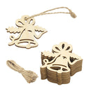 10pcs Christmas Wood Hanging Christmas Tree Embellishments Gift Tags Jingle bell