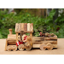 Wooden Cartoon Train Shape Pot Flower Succulent Planter Garden Outdoor Decor