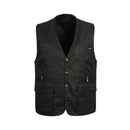 Men Reversible Casual Safari Vest Multi Pockets Waistcoat Fishing Hiking Jacket Travelling Accessory XL Black
