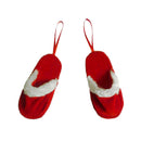 A pair of Christmas Slippers Red Ornament Hanging Pendant Decor Home 12.5X6cm