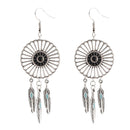 Vintage Ethnic Bohemian Dreamcatcher Feather Long Tassel Dangle Earrings