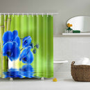 Home Bathroom Shower Room Decor Charms Colorful Fabric Bath Shower Curtain With Hooks Ring 12