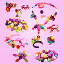 Parents Pop Beads Art Craft Kit Toy Gift DIY Wristlet Hair Band Multicolored Jar of 600