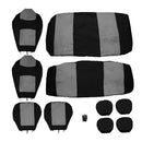 10PCS Car Interior Seat Headrest Cover Set Protector Mat Shield Grey+Black