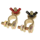 1 Pair Car Copper Positive+Negative Battery Terminal Clamp Clip Disconnect