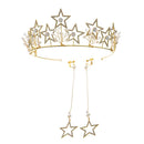 Wedding Bride Crystal Crown Headband Star Earrings Girls Woman Party Jewelry