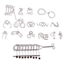 16 Sets Metal Wire Ring Brain Teaser Toys 9 Linked Rings Puzzle Classic Intelligence Toys for Chidren Adult
