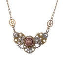Ornate Sunflower Personality Gear Steampunk Chain Necklace for Women Men 1Pc